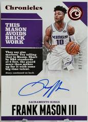 Frank Mason III [Red] #CA-FM3 Basketball Cards 2017 Panini Chronicles Autographs Prices