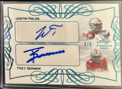 Justin Fields, Trey Sermon [Platinum] #DA-03 Football Cards 2021 Leaf Trinity Dual Autographs Prices
