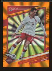 Robert Lewandowski [Orange Laser] #108 Soccer Cards 2021 Panini Donruss Road to Qatar Prices