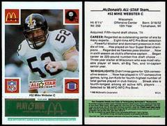 Mike Webster [Green] #52 Football Cards 1986 McDonald's Steelers Prices