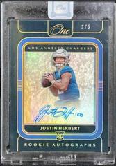 Justin Herbert [Autograph Gold] Football Cards 2020 Panini One Prices