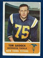 Tom Saidock #66 Football Cards 1962 Fleer Prices