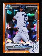 Wander Franco [Orange Refractor] #BCP-57 Baseball Cards 2021 Bowman Sapphire Prices
