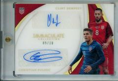 Christian Pulisic, Clint Dempsey Soccer Cards 2018 Panini Immaculate Collection Dual Autographs Prices