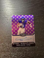 Jordan Addison #RSSJAD Football Cards 2023 Panini Plates and Patches Rookie Steel Signatures Prices