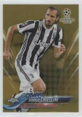 Giorgio Chiellini [Gold Refractor] #90 Soccer Cards 2017 Topps Chrome UEFA Champions League Prices