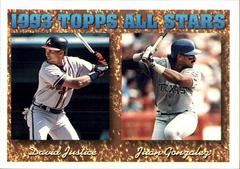 David Justice, Juan Gonzalez Baseball Cards 1994 Topps Bilingual Prices