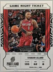 Damian Lillard #11 Basketball Cards 2022 Panini Contenders Game Night Ticket Prices
