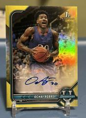 Ochai Agbaji [Yellow Refractor] Basketball Cards 2021 Bowman University Chrome Autographs Prices