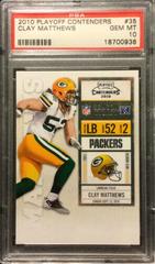 Clay Matthews #35 Football Cards 2010 Playoff Contenders Prices
