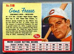 Gene Freese [Hand Cut] #118 Baseball Cards 1962 Post Cereal Prices