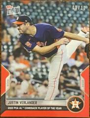 Justin Verlander [Red] #PCA-3 Baseball Cards 2022 Topps Now Players Choice Awards Prices