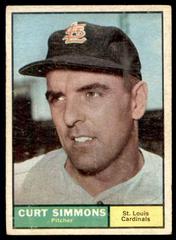 Curt Simmons #11 Baseball Cards 1961 Topps Prices