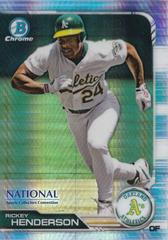 Rickey Henderson [Orange Refractor] Baseball Cards 2019 Bowman Chrome National Convention Prices