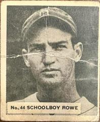 Schoolboy Rowe #44 Baseball Cards 1936 World Wide Gum Prices