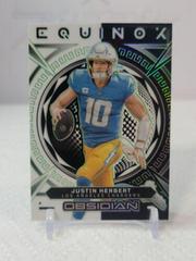 Justin Herbert [Green Electric Etch] #15 Football Cards 2023 Panini Obsidian Equinox Prices