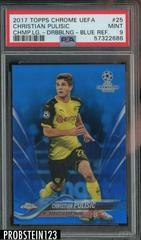Christian Pulisic [Dribbling Blue Refractor] Soccer Cards 2017 Topps Chrome UEFA Champions League Prices