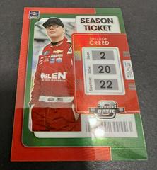 Sheldon Creed [Green] #4 Racing Cards 2022 Panini Chronicles Nascar Contenders Optic Prices