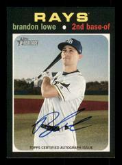 Brandon Lowe [Red Ink] #BL Baseball Cards 2020 Topps Heritage Real One Autographs Prices