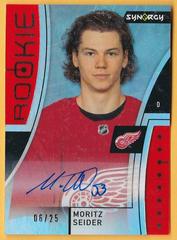 Moritz Seider [Red Autograph] Hockey Cards 2021 Upper Deck Synergy Rookie Portraits Prices