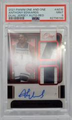 Anthony Edwards [Red] #DJ-AEW Basketball Cards 2021 Panini One and One Dual Jersey Autographs Prices