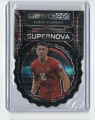 Dusan Vlahovic [Red Pulsar] #12 Soccer Cards 2022 Panini Obsidian Supernova Prices