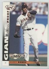 Barry Bonds #137 Baseball Cards 2002 Leaf Prices