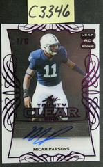 Micah Parsons [Purple] #CA-MP1 Football Cards 2021 Leaf Trinity Clear Autograph Prices