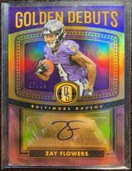 Zay Flowers [Rose Gold] #GD-9 Football Cards 2023 Panini Gold Standard Golden Debuts Autographs Prices
