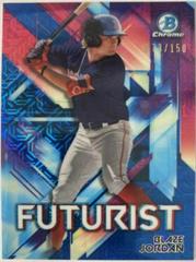 Blaze Jordan [Blue Refractor Mega Box Mojo] #FUT-BJ Baseball Cards 2021 Bowman Chrome Futurist Prices