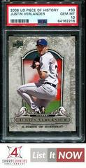 Justin Verlander #33 Baseball Cards 2008 Upper Deck Piece of History Prices