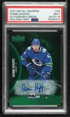 Quinn Hughes [Green Autograph] #49 Hockey Cards 2021 Skybox Metal Universe Prices