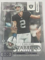 Daniel Carlson [Purple] #TS-10 Football Cards 2022 Panini Prestige Time Stamped Prices