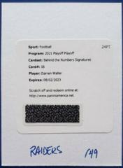Darren Waller [Signature] #BTN-DWA Football Cards 2021 Panini Playoff Behind the Numbers Prices