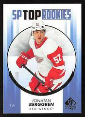 Jonatan Berggren [Blue] #TR-9 Hockey Cards 2022 SP Authentic Top Rookies Prices