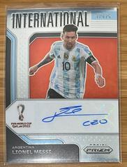 Lionel Messi Soccer Cards 2022 Panini Prizm World Cup International Ink Autograph Prices