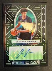 Cameron Johnson [Green] Basketball Cards 2021 Panini Obsidian Aurora Autographs Prices