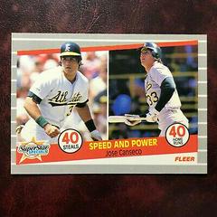 Jose Canseco [Speed and Power] Baseball Cards 1989 Fleer Glossy Prices