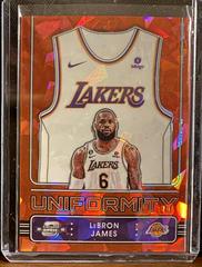 LeBron James [Red Cracked Ice] #5 Basketball Cards 2022 Panini Contenders Optic Uniformity Prices
