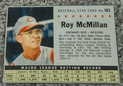 Roy McMillan [Hand Cut] #183 Baseball Cards 1961 Post Cereal Prices