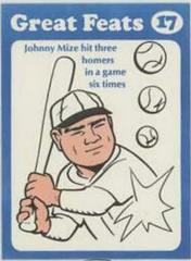 Johnny Mize [Blue Border] Baseball Cards 1972 Laughlin Great Feats Prices