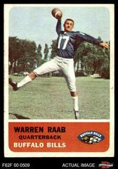 Warren Raab Football Cards 1962 Fleer Prices