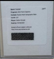 Dalton Kincaid #35 Football Cards 2023 Panini Spectra Rookie Autograph Meta Prices