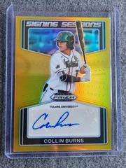 Collin Burns [Gold] Baseball Cards 2022 Panini Prizm Draft Picks Signing Sessions Prices