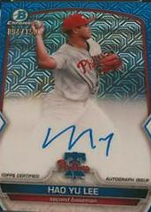 Hao Yu Lee [Blue] #BMA-HL Baseball Cards 2023 Bowman Chrome Prospect Mega Box Autographs Prices