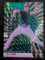 A. J. Puk [Green Swirl Mosaic] #136 Baseball Cards 2021 Panini Mosaic Prices