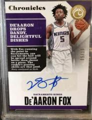De'Aaron Fox [Gold] #CA-DAF Basketball Cards 2017 Panini Chronicles Autographs Prices