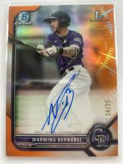 Warming Bernabel [Orange Refractor] #CPA-WB Baseball Cards 2022 Bowman Chrome Prospect Autographs Prices