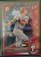 Simon Muzziotti [Red] #BP-40 Baseball Cards 2022 Bowman Paper Prospects Prices