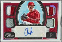 Andrew Painter [Silver] Baseball Cards 2022 Panini Three and Two Quad Jersey Autographs Prices